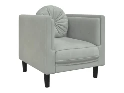 Sillón con cojín terciopelo gris claro