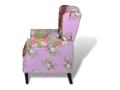 Sillón con diseño de retales de tela
