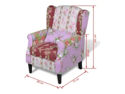 Sillón con diseño de retales de tela