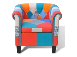 Sillón con diseño de retales de tejido