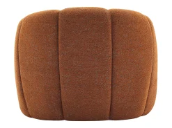 Sillón con forma de concha en chenilla terracota DELIPO