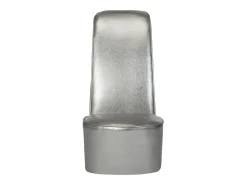 Sillón con forma de zapato de tacón cuero sintético plateado
