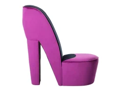 Sillón con forma de zapato de tacón terciopelo morado PWFG81295