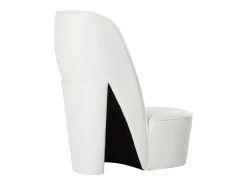 Sillón con forma de zapato de tacón cuero sintético blanco