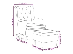 Sillón con patas mecedoras y taburete de tela gris oscuro