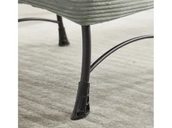 Sillón con reposapiés - Estructura de acero - Tejido verde claro