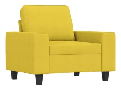 Sillón con reposapiés Amarillo claro 60 cm Tela