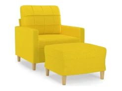 Sillón con reposapiés Amarillo claro 60 cm Tela