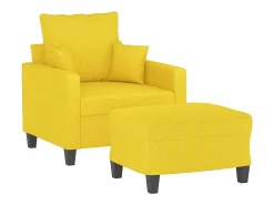 Sillón con reposapiés Amarillo claro 60 cm Tela