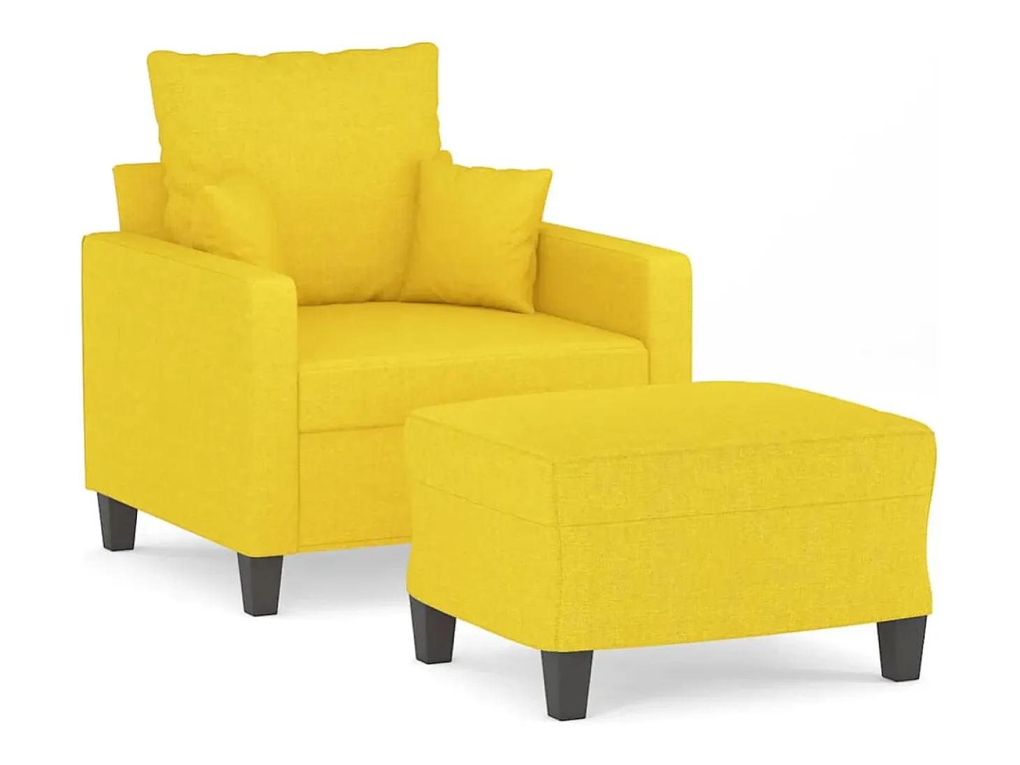 Sillón con reposapiés Amarillo claro 60 cm Tela