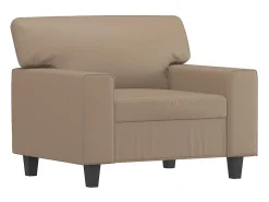 Sillón con reposapiés Cappuccino 60 cm Piel sintética