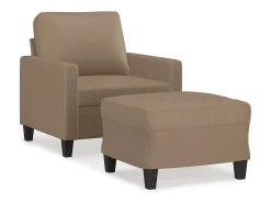Sillón con reposapiés Cappuccino 60 cm Piel sintética