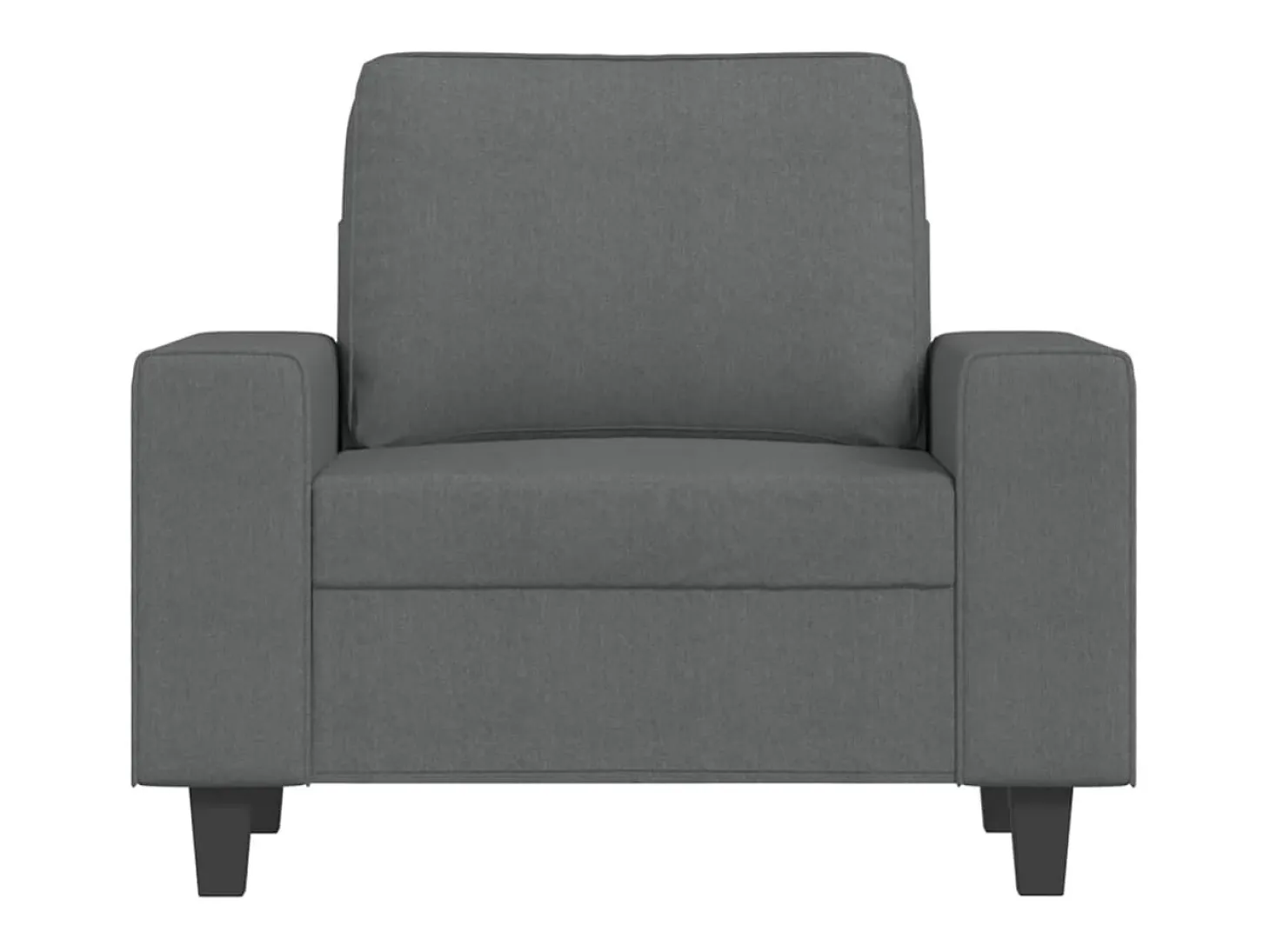 Sillón con reposapiés Gris oscuro 60 cm Tela