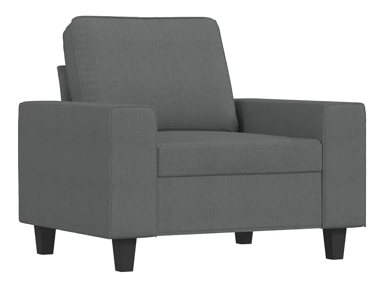 Sillón con reposapiés Gris oscuro 60 cm Tela