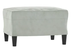 Sillón con reposapiés Gris claro 60 cm Terciopelo