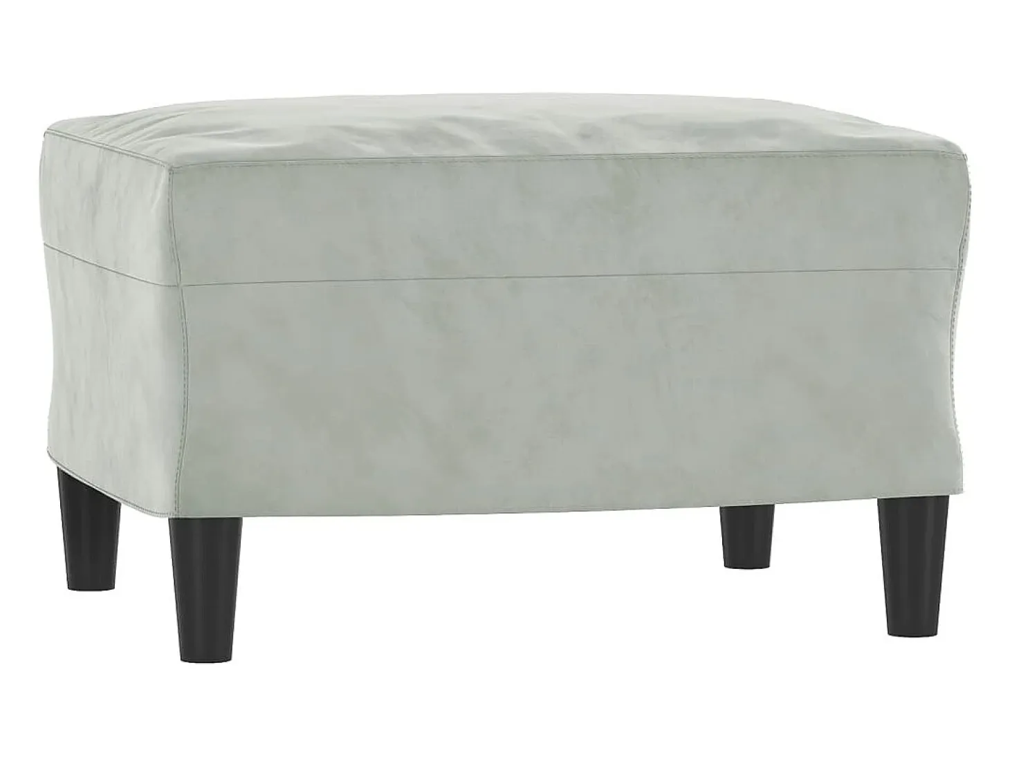 Sillón con reposapiés Gris claro 60 cm Terciopelo