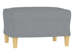Sillón con reposapiés Gris claro 60 cm Tela