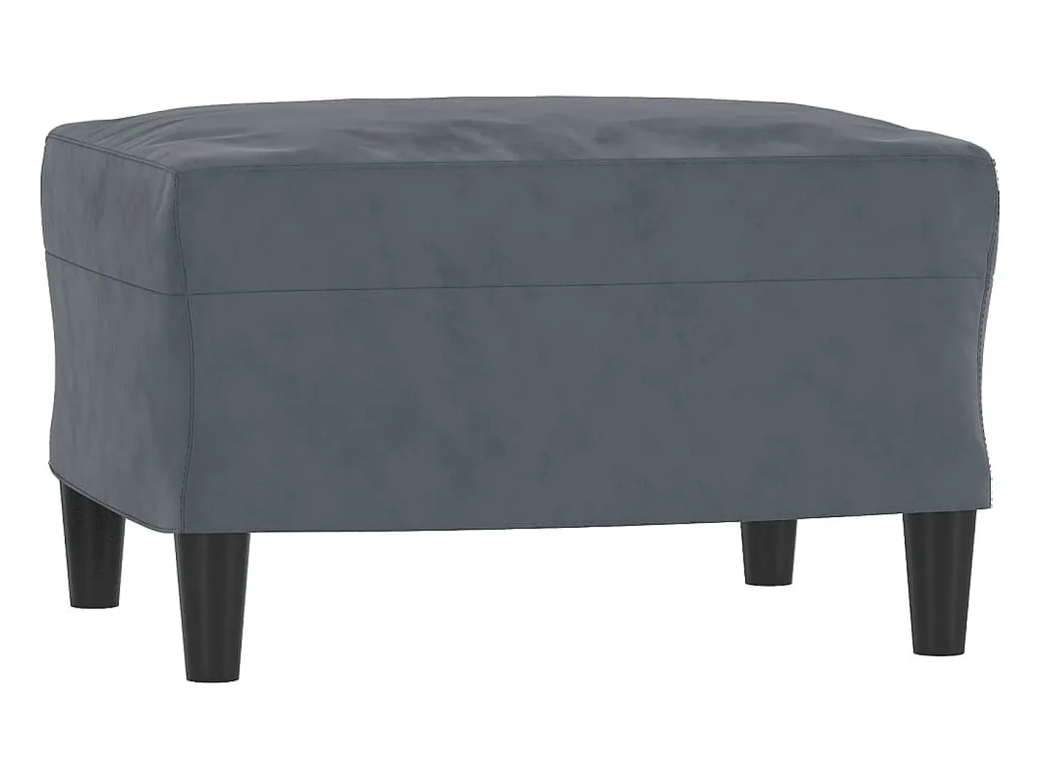 Sillón con reposapiés Gris oscuro 60 cm Terciopelo