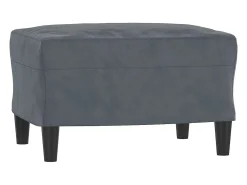 Sillón con reposapiés Gris oscuro 60 cm Terciopelo