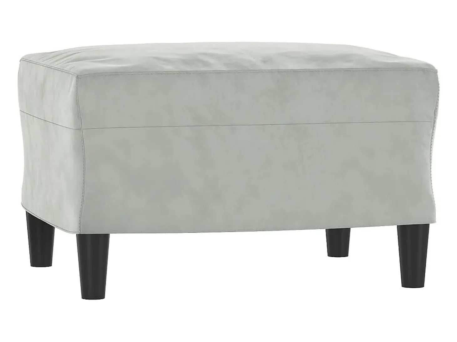 Sillón con reposapiés Gris claro 60 cm Terciopelo