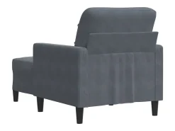 Sillón con reposapiés Gris oscuro 60 cm Terciopelo