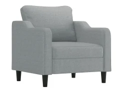 Sillón con reposapiés Gris claro 60 cm Tela