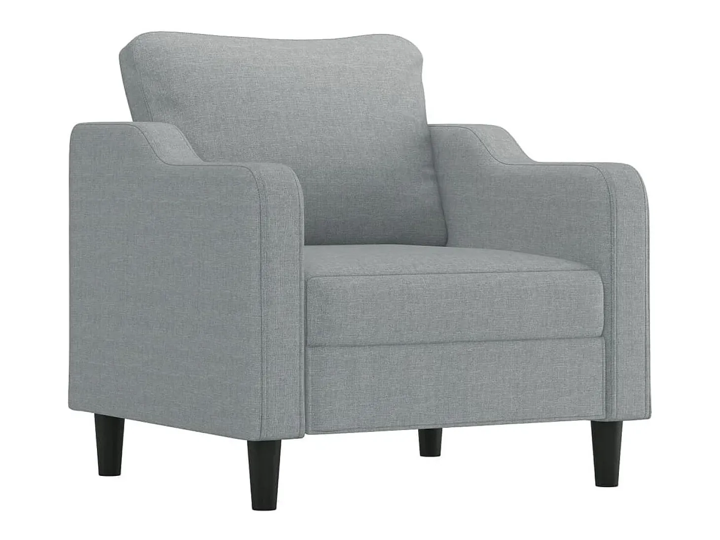 Sillón con reposapiés Gris claro 60 cm Tela