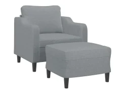 Sillón con reposapiés Gris claro 60 cm Tela