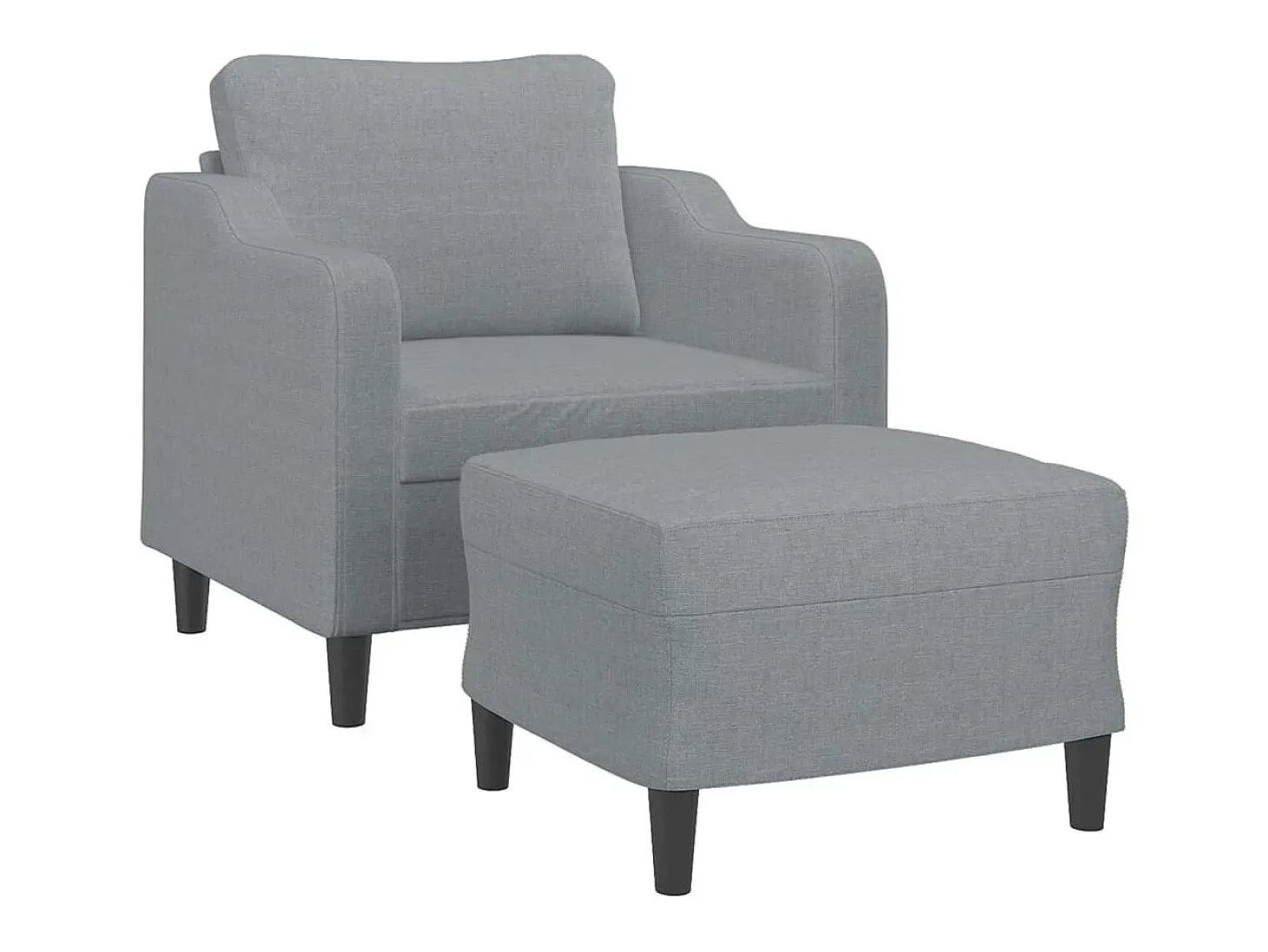 Sillón con reposapiés Gris claro 60 cm Tela