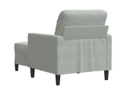 Sillón con reposapiés Gris claro 60 cm Terciopelo