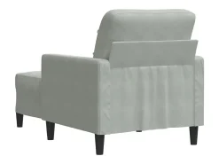Sillón con reposapiés Gris claro 60 cm Terciopelo