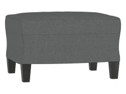 Sillón con reposapiés Gris oscuro 60 cm Tela
