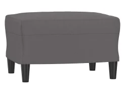 Sillón con reposapiés Gris 60 cm Piel sintética