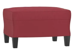 Sillón con reposapiés Rojo burdeos 60 cm Piel sintética