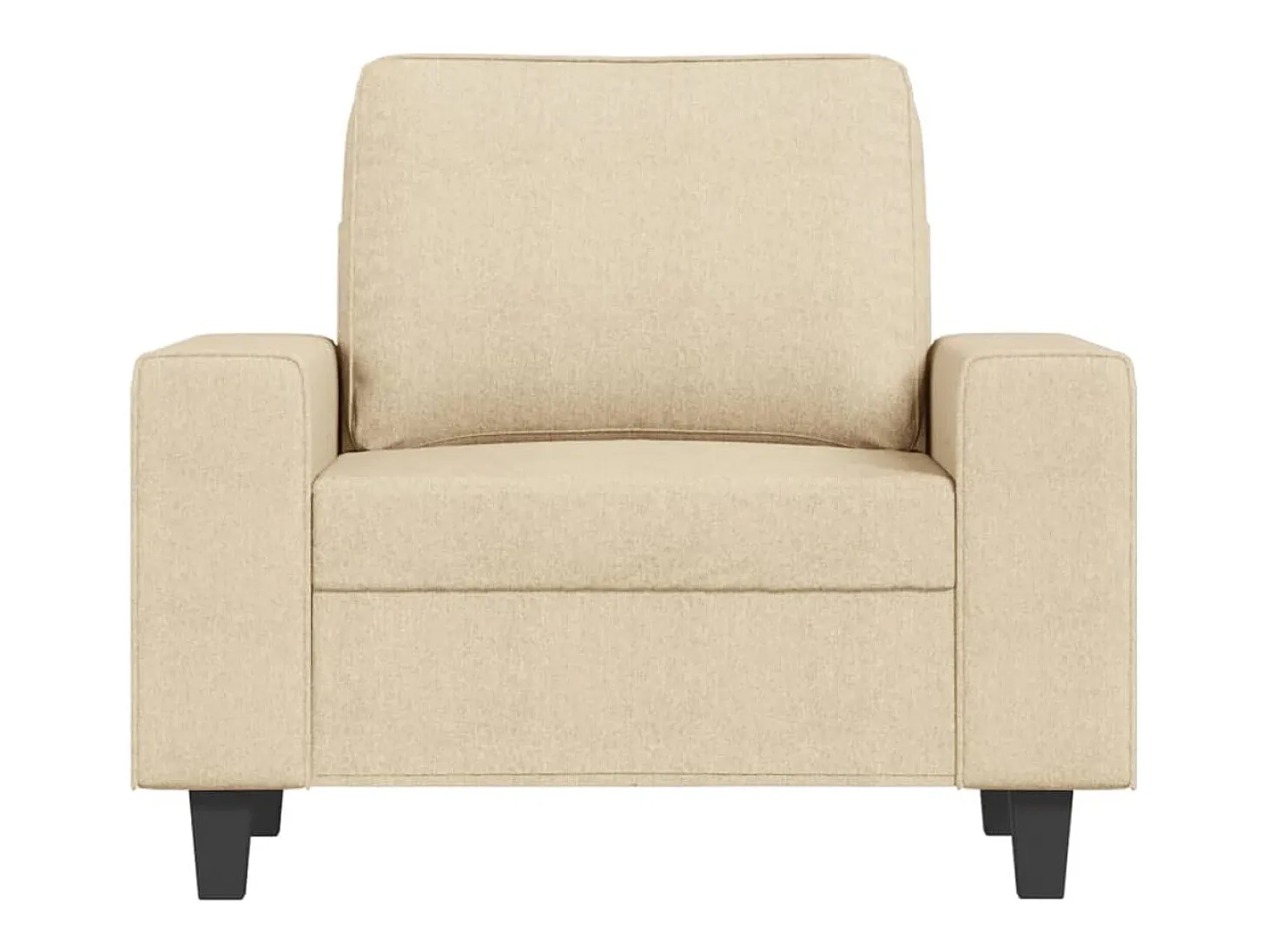 Sillón con reposapiés Tejido Crema 60 cm