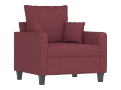 Sillón con reposapiés Tejido rojo burdeos 60 cm