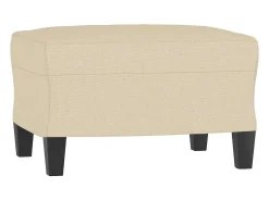 Sillón con reposapiés Tejido Crema 60 cm