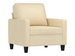 Sillón con reposapiés Tejido Crema 60 cm