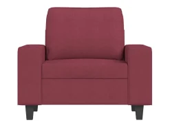 Sillón con reposapiés Tejido rojo burdeos 60 cm