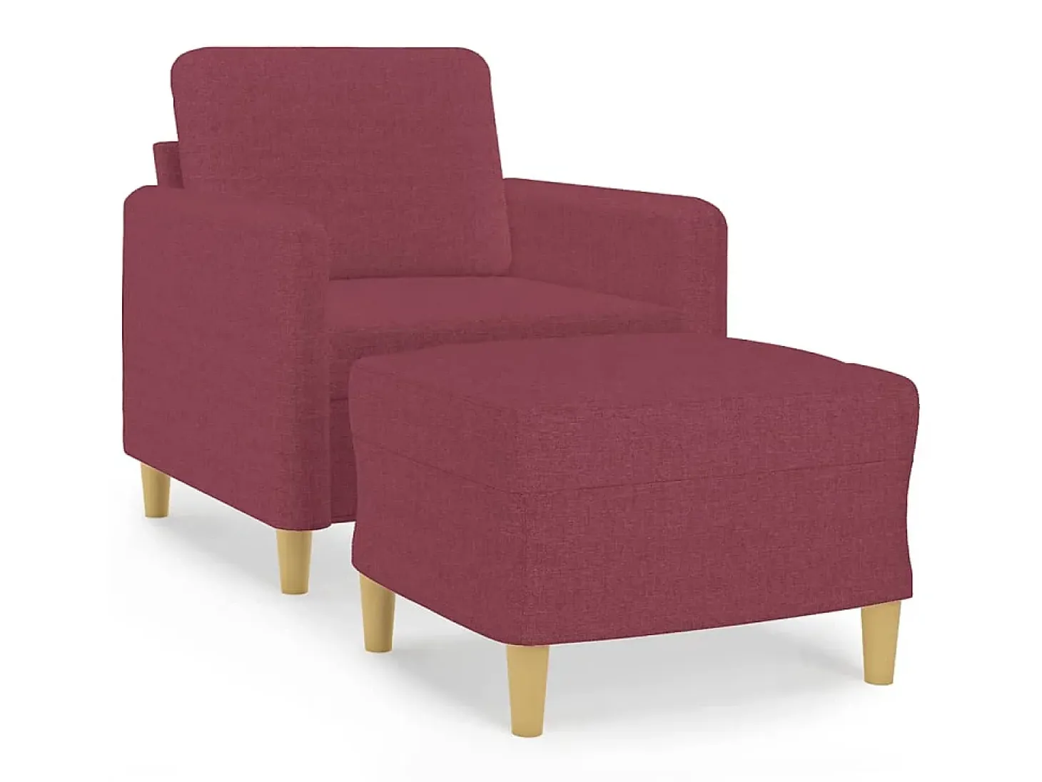 Sillón con reposapiés Tejido rojo burdeos 60 cm