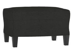 Sillón con reposapiés Tela Negro 60 cm
