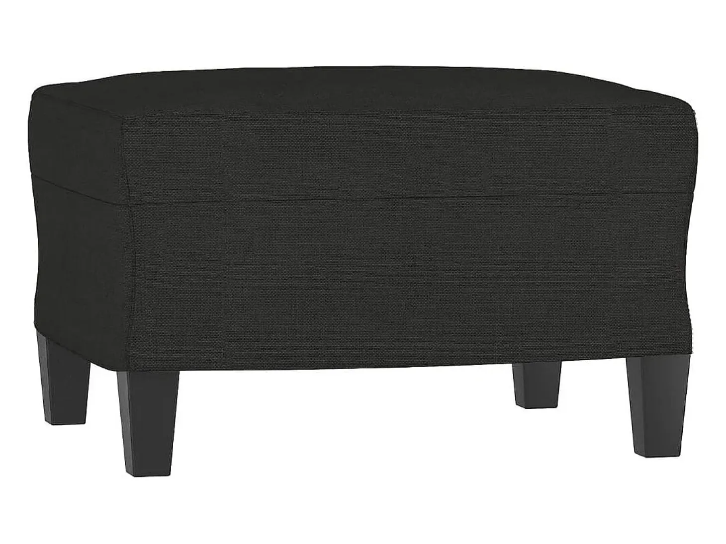 Sillón con reposapiés Tela Negro 60 cm