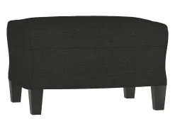 Sillón con reposapiés Tela Negro 60 cm