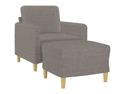 Sillón con reposapiés Tela Taupe 60 cm