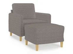 Sillón con reposapiés Tela Taupe 60 cm