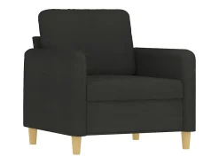 Sillón con reposapiés Tela Negro 60 cm