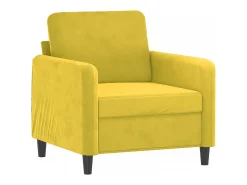 Sillón con reposapiés terciopelo amarillo 60 cm
