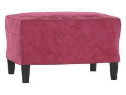 Sillón con reposapiés Terciopelo rojo burdeos 60 cm