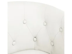 Sillón con taburete cuero sintético blanco