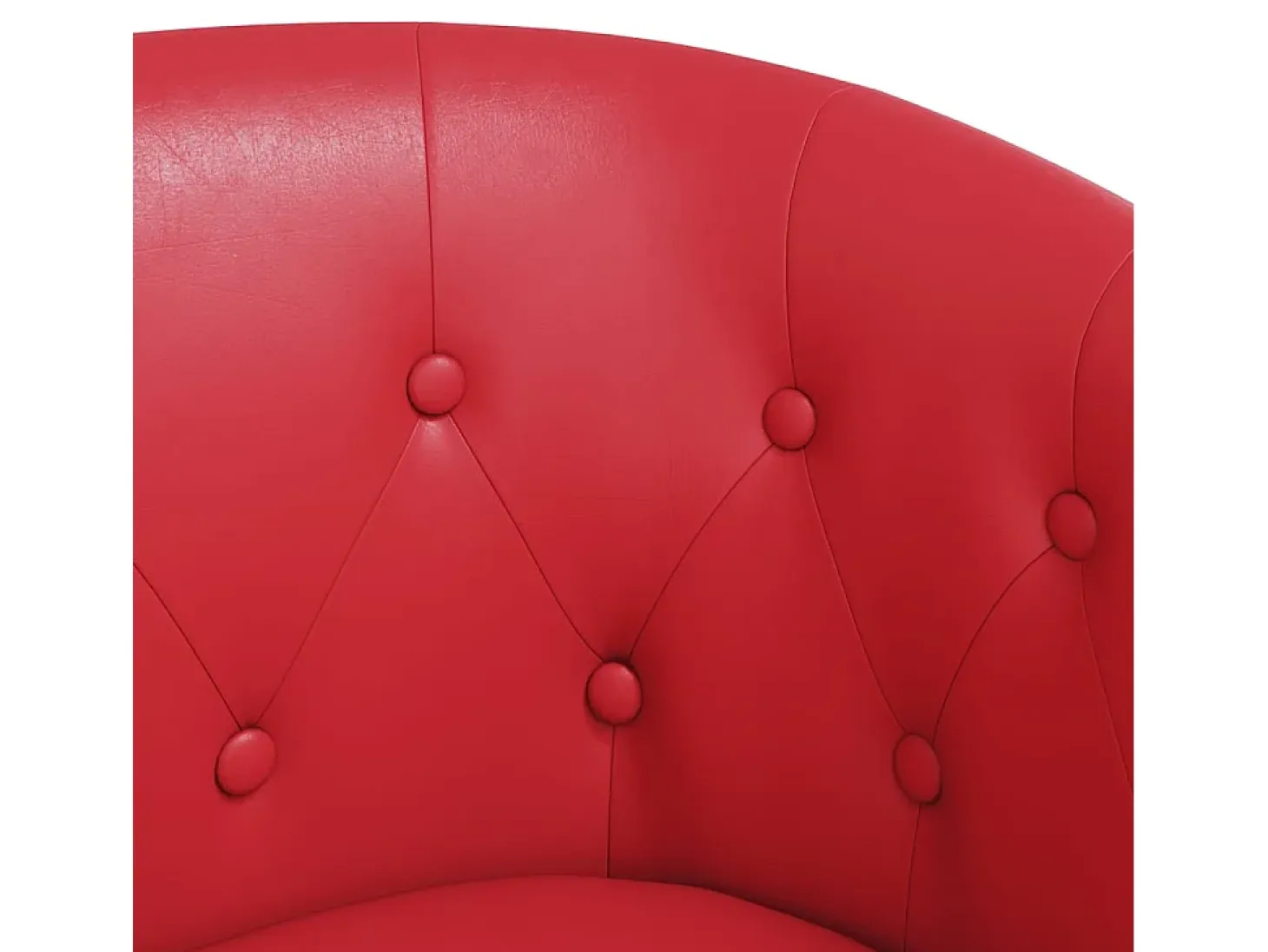 Sillón con taburete cuero sintético rojo